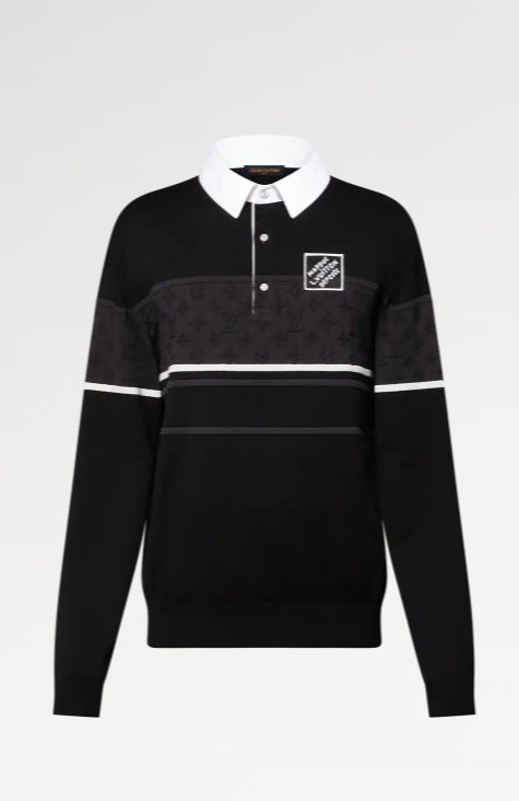 Louis Vuitton Monogram Jacquard Long-Sleeved Polo Shirt