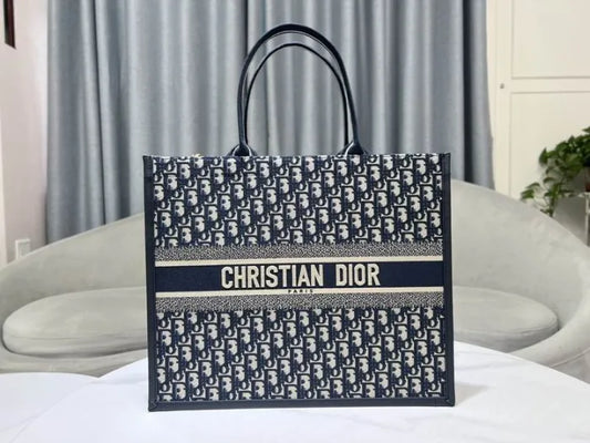 Dior Oblique Embroidered Book Tote Large