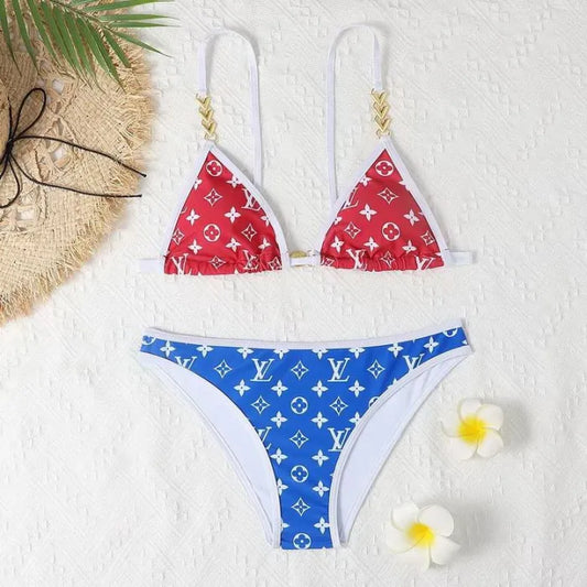 Louis Vuitton Tri Color 2 Piece Bikini