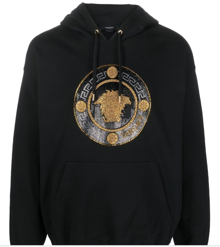 VERSACE Medusa crystal-embellished hoodie