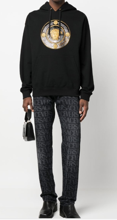 VERSACE Medusa crystal-embellished hoodie