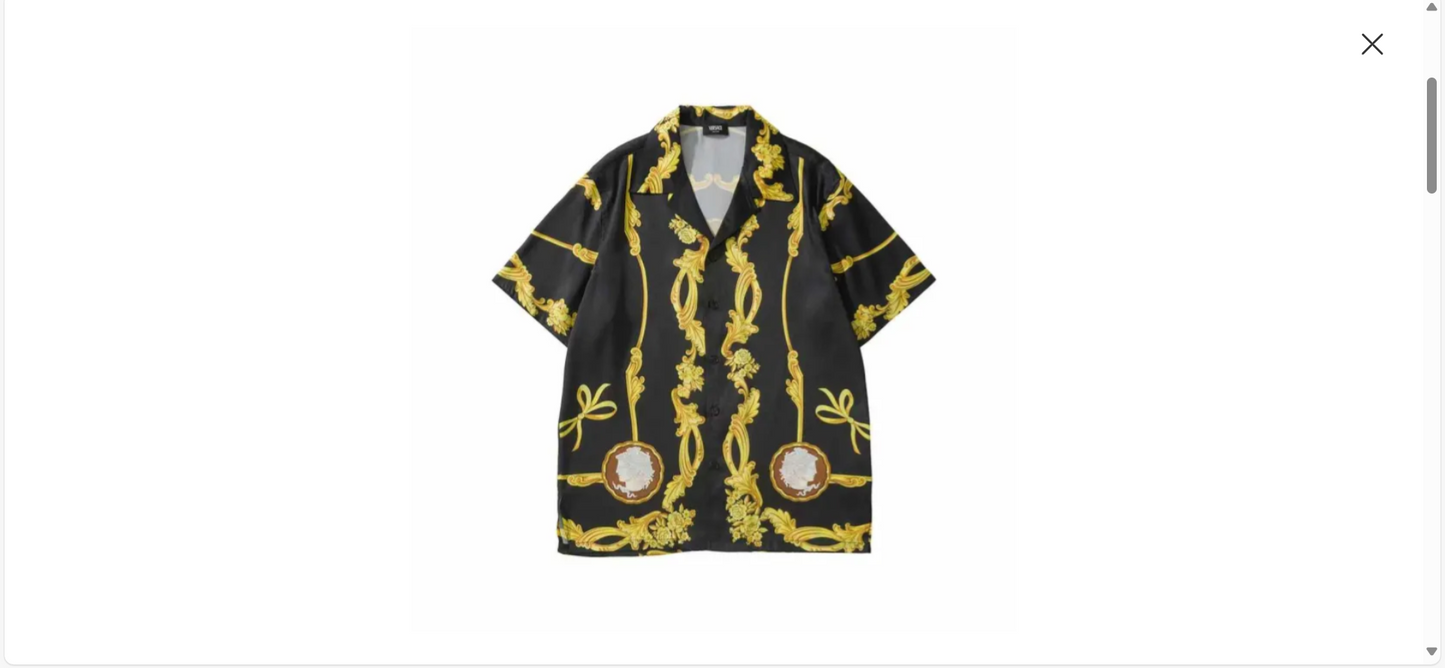 VERSACE Camp-Collar Printed Silk-Twill Shirt